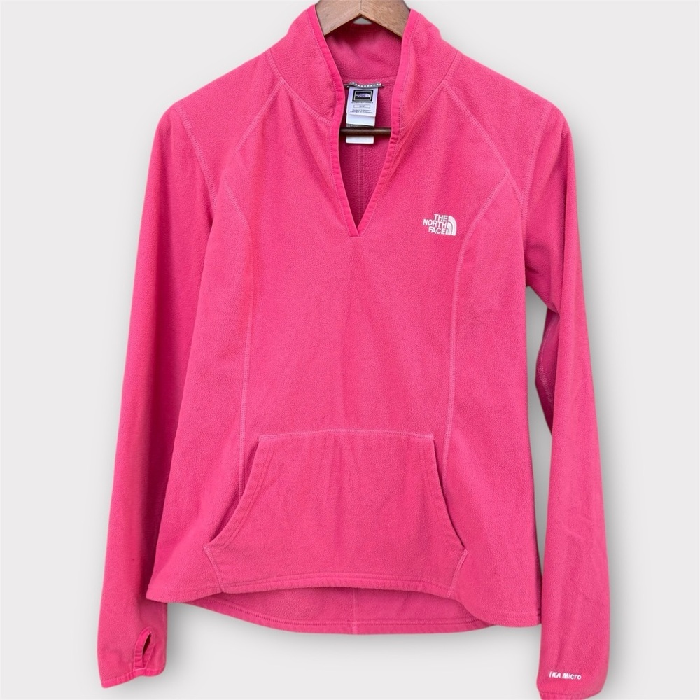 The North Face Women's TKA Micro Fleece Pullover Pink Sweatshirt Size Medium